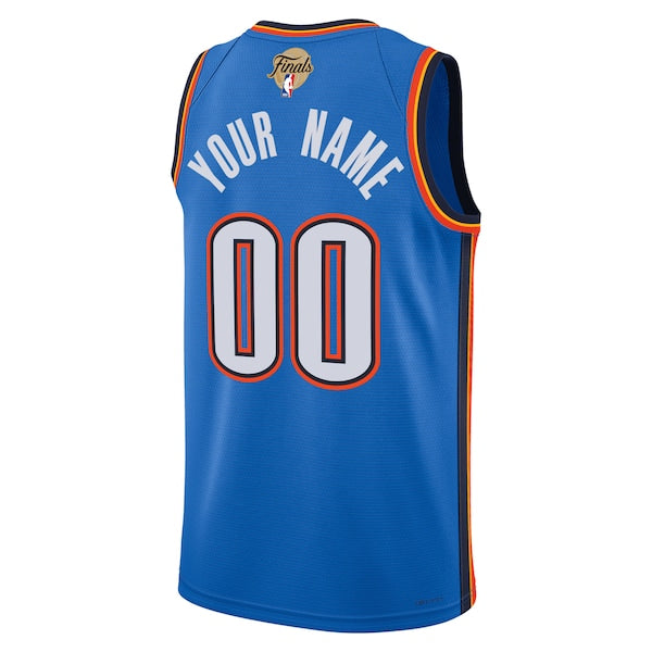 Oklahoma City Thunder Nike Unisex 2025 NBA Finals Patch Custom Swingman Jersey - Blue - Icon Edition