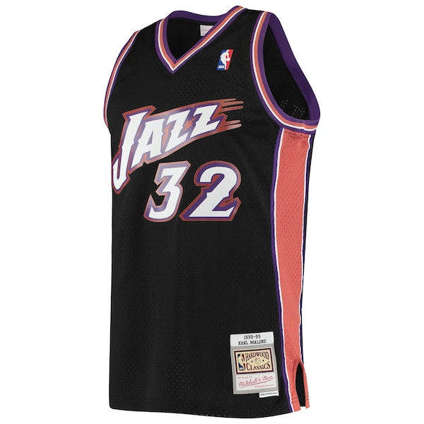 Karl Malone Utah Jazz 2001/02 Hardwood Classics Swingman Jersey - Black