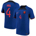 Virgil Van Dijk Netherlands National Team Nike 2022/23 Away Vapor Match Authentic Player Jersey - Blue