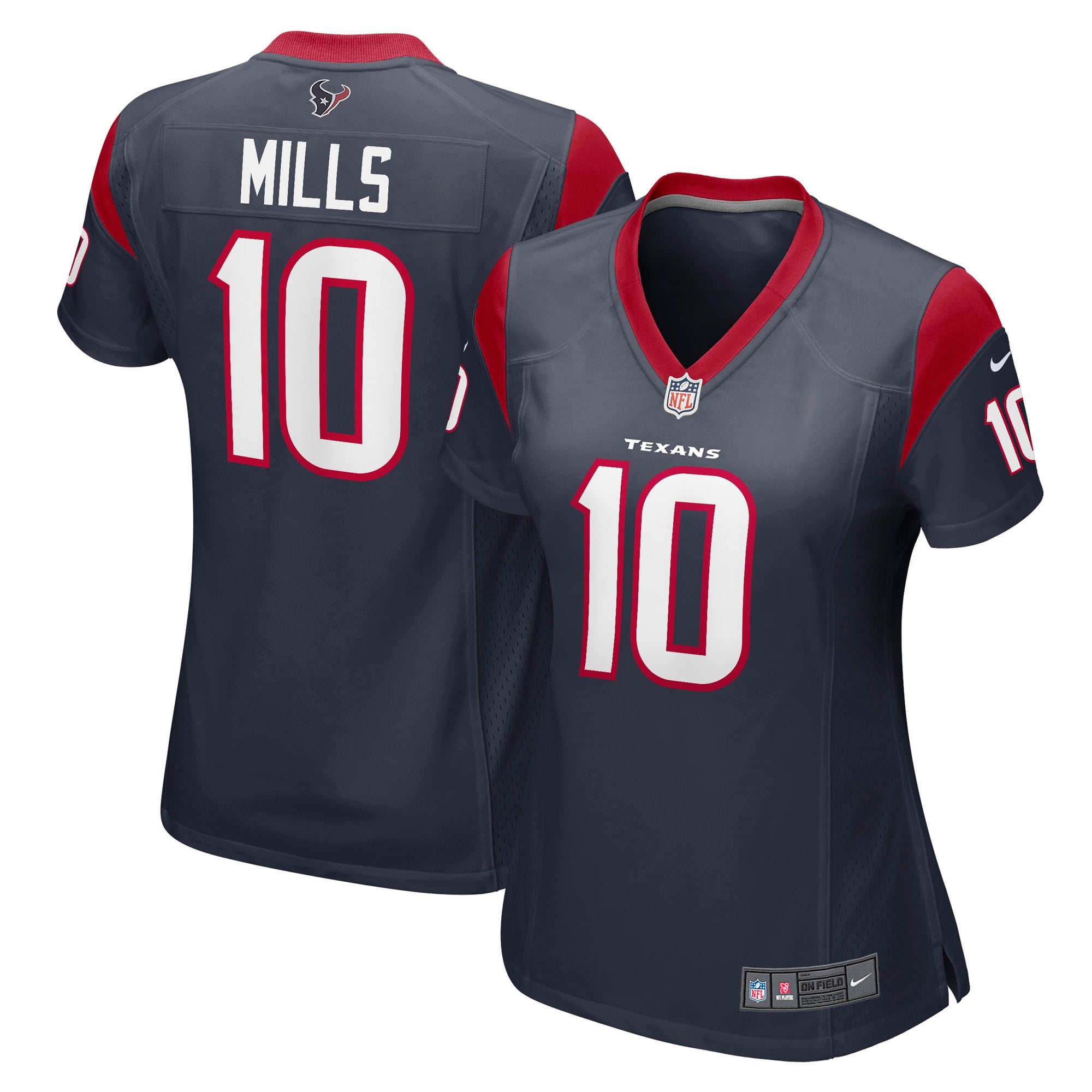 Davis Mills Houston Texans Nike Women's Game Player Jersey - White/Navy