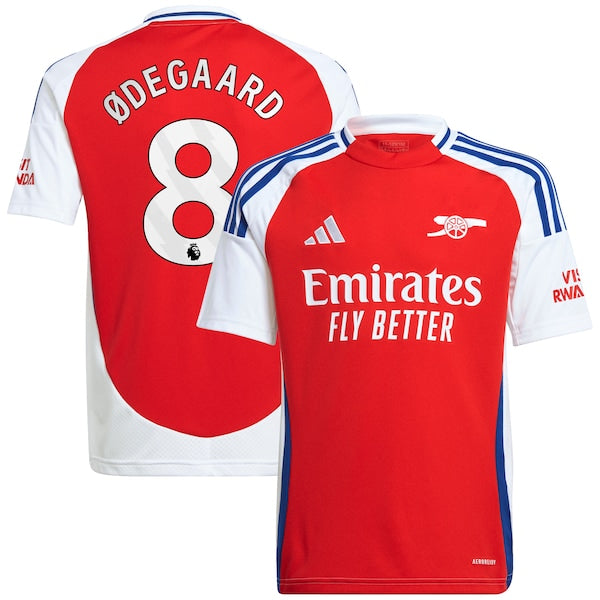 Martin Odegaard Arsenal adidas Youth 2024/25 Home Replica Player Jersey – Red