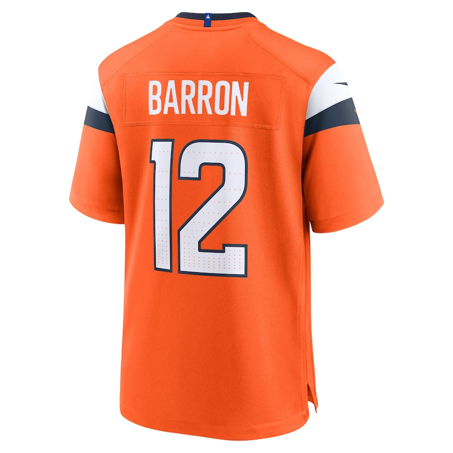 Jahdae Barron Denver Broncos Nike 2025 NFL Draft First Round Pick Game Jersey - Orange