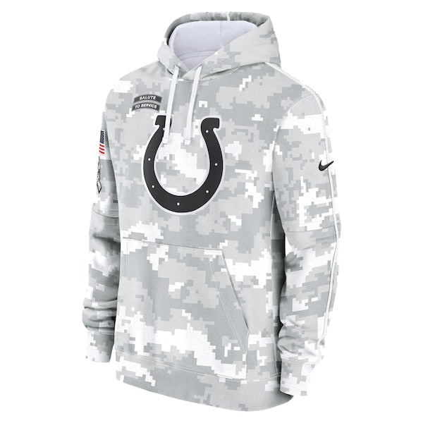 Indianapolis Colts Nike 2024 Salute to Service Club Fleece Pullover Hoodie - Arctic Camo