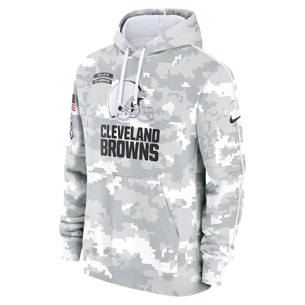 Cleveland Browns Nike 2024 Salute to Service Club Fleece Pullover Hoodie - Arctic Camo