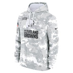 Cleveland Browns Nike 2024 Salute to Service Club Fleece Pullover Hoodie - Arctic Camo