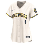Milwaukee Brewers Nike Women's #1 Mom Home Limited Jersey - Cream