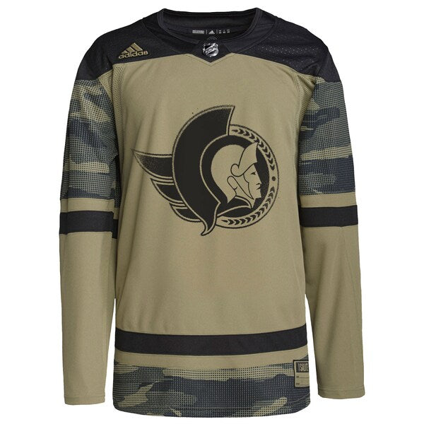 Ottawa Senators adidas Logo Military Appreciation Team Authentic Custom Practice Jersey - Camo