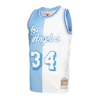 Shaquille O'Neal Los Angeles Lakers Hardwood Classics 1996/97 Split Swingman Jersey - Powder Blue/White