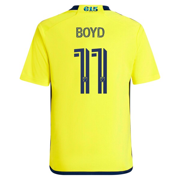 Tyler Boyd Nashville SC adidas Youth 2024 The 615 Kit Replica Player Jersey - Yellow/Black