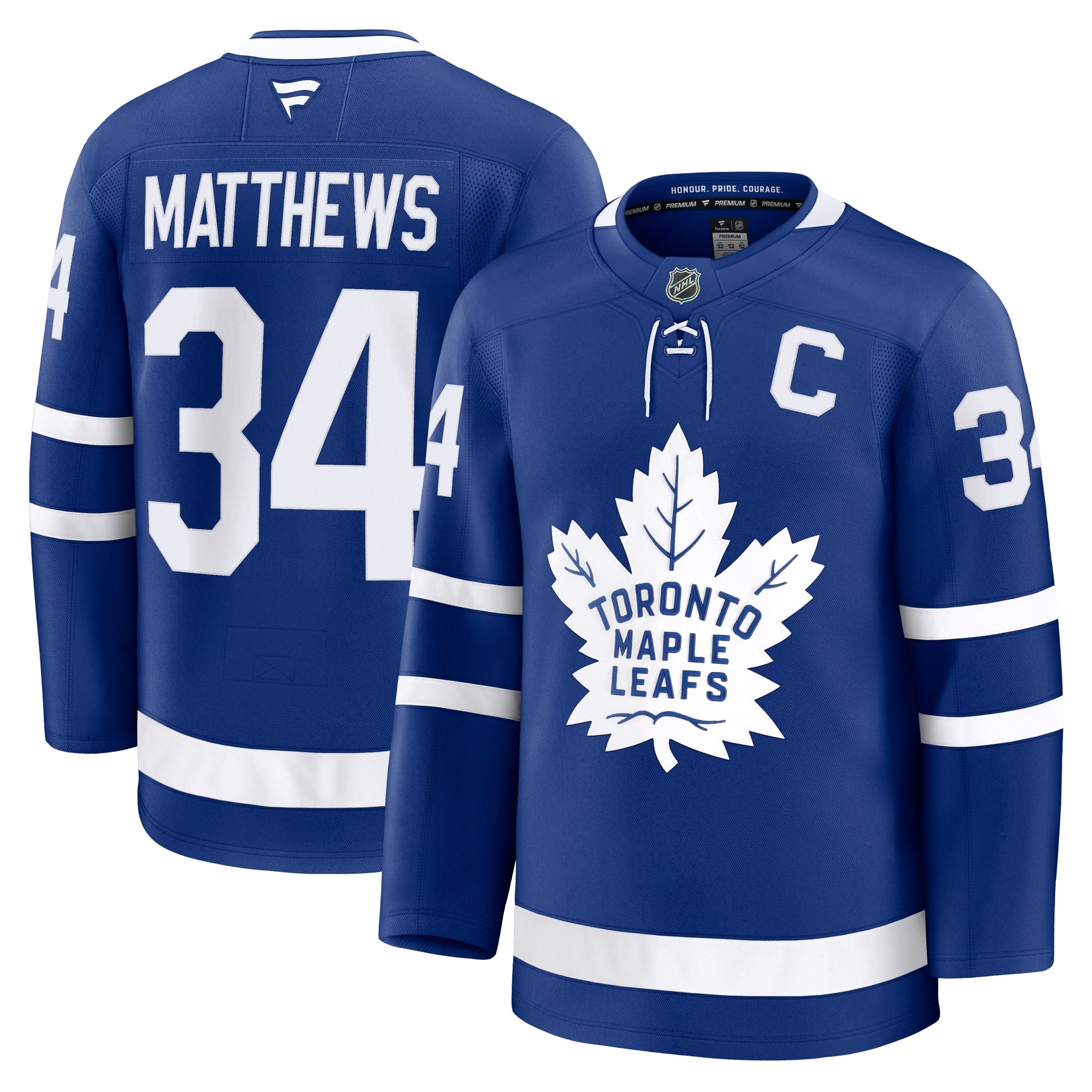 Auston Matthews Toronto Maple Leafs  Captain Patch Alternate Premium Jersey - Black/Blue