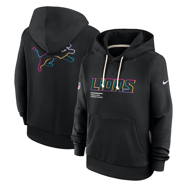 Detroit Lions Nike Women's 2025 NFL Crucial Catch Sideline Standard Issue Dri-FIT Hoodie - Black