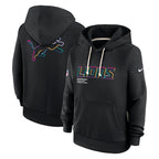Detroit Lions Nike Women's 2025 NFL Crucial Catch Sideline Standard Issue Dri-FIT Hoodie - Black