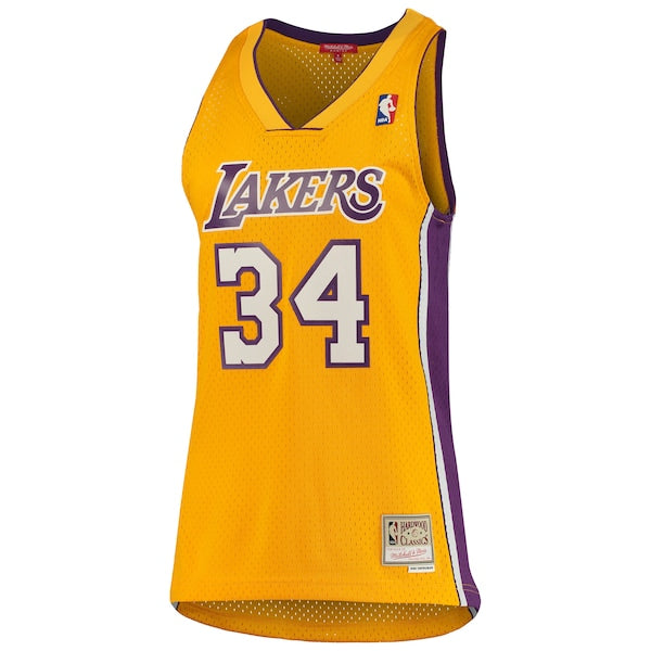 Shaquille O'Neal Los Angeles Lakers Women's 1999/00 Hardwood Classics Swingman Jersey - Gold