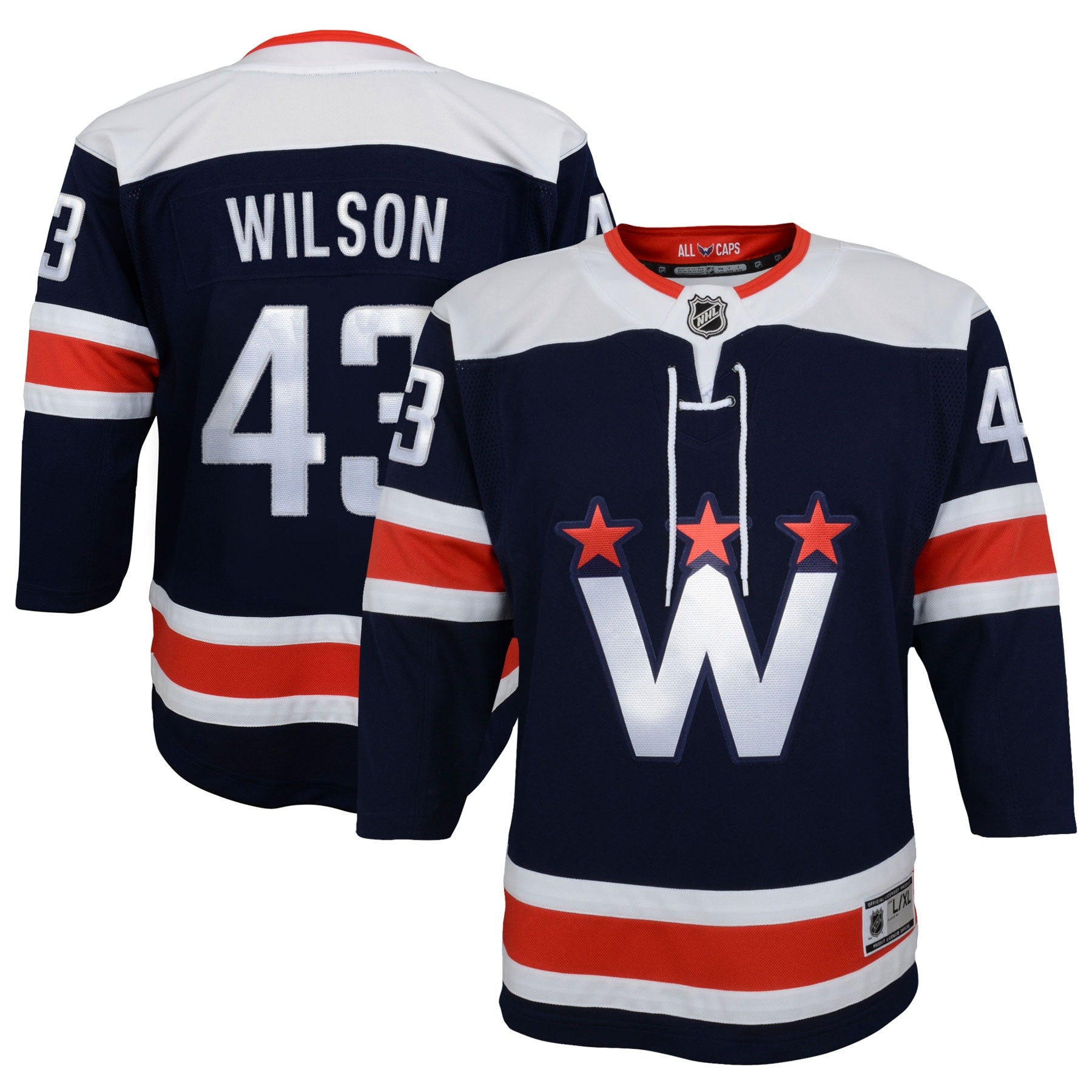 Tom Wilson Washington Capitals Youth 2022/23 Premier Player Jersey - Red/Navy