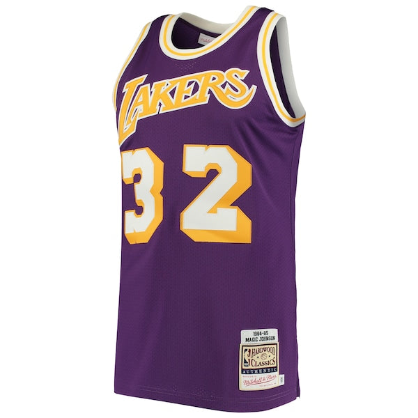 Magic Johnson Los Angeles Lakers 1984/85 Hardwood Classics Authentic Jersey - Purple/Gold