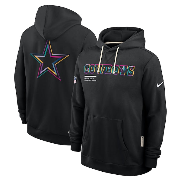 Dallas Cowboys Nike Tall 2025 NFL Crucial Catch Sideline Standard Issue Dri-FIT Hoodie - Black