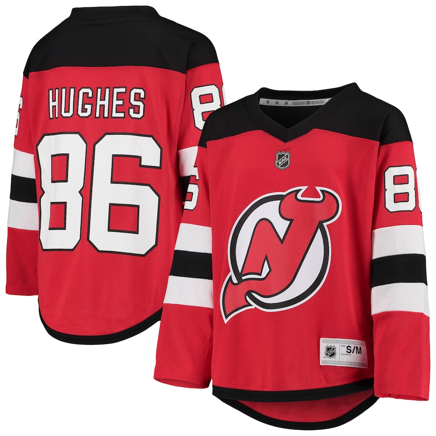 Jack Hughes New Jersey Devils Youth Alternate Replica Player Jersey - Black/Red