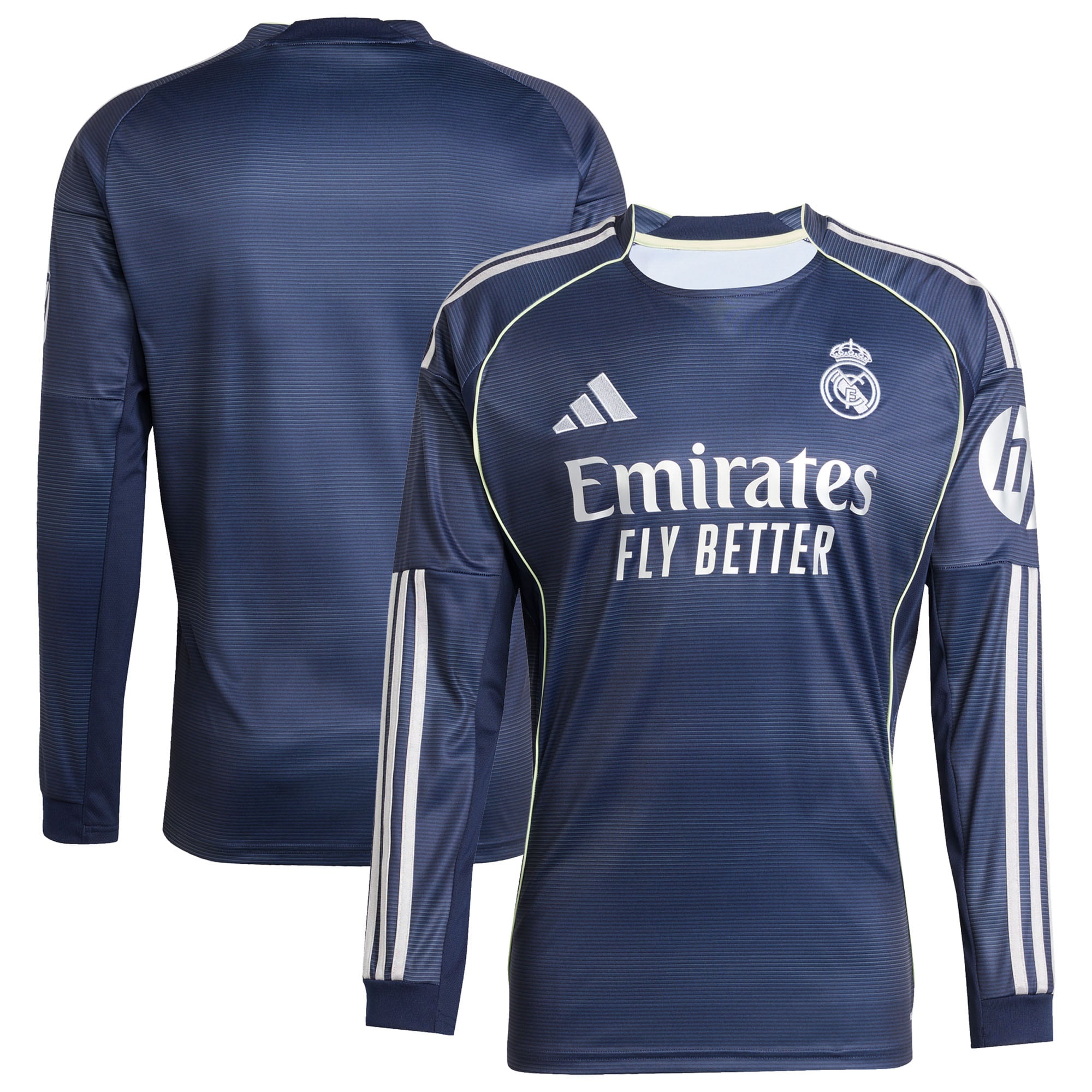 Los Merengues adidas 2025/26 Home Replica Long Sleeve Jersey - White/Blue