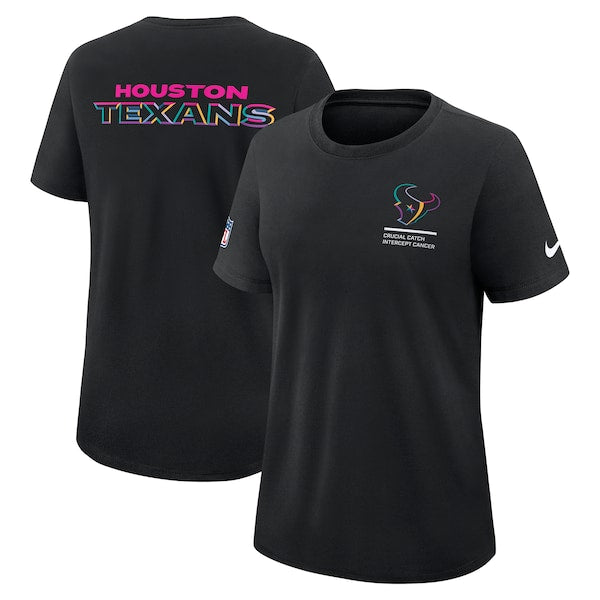 Houston Texans Nike Women's 2025 NFL Crucial Catch Tri-Blend Dri-FIT T-Shirt - Black