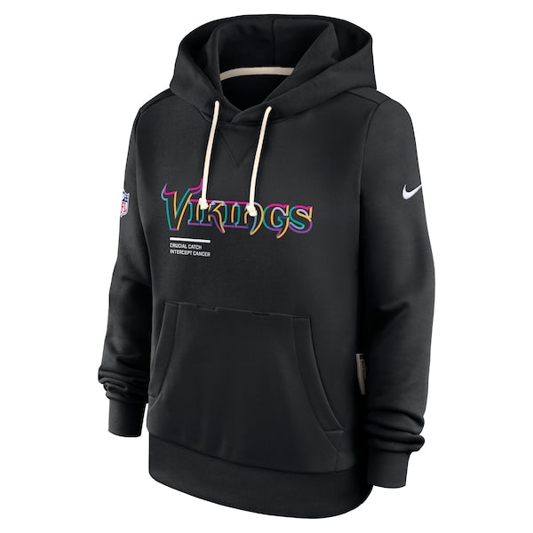 Minnesota Vikings Nike Women's 2025 NFL Crucial Catch Sideline Standard Issue Dri-FIT Hoodie - Black