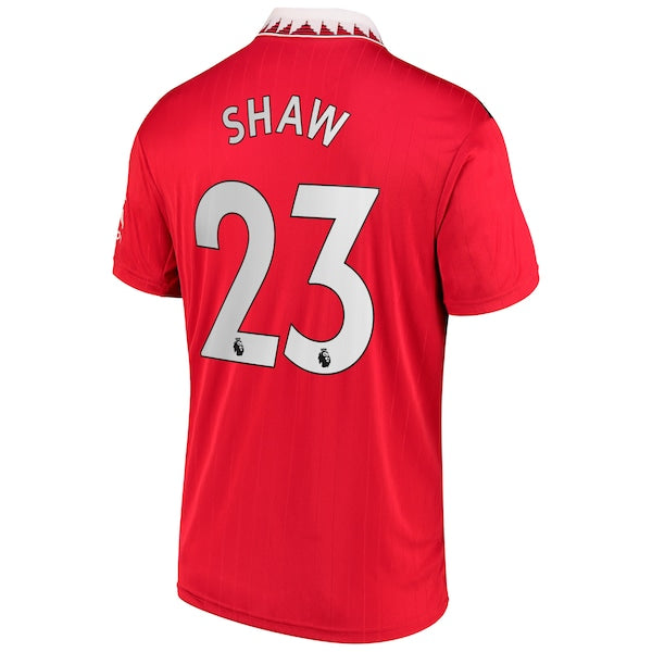 Luke Shaw Manchester United adidas 2022/23 Home Replica Player Jersey - Red