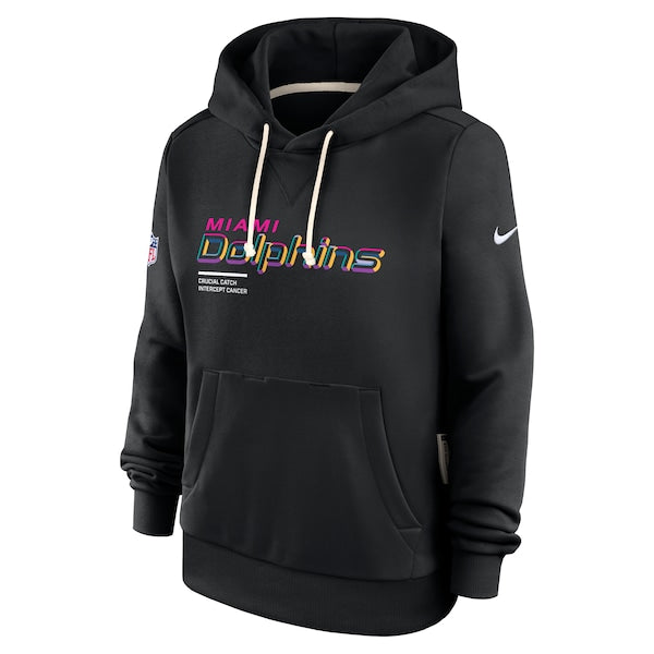 Miami Dolphins Nike Women's 2025 NFL Crucial Catch Sideline Standard Issue Dri-FIT Hoodie - Black
