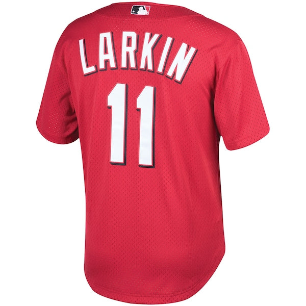 Barry Larkin Cincinnati Reds Throwback Cooperstown Mesh Batting Practice Jersey - Red
