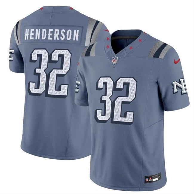 TreVeyon Henderson New England Patriots Nike 2025 RIVALRIES Vapor Limited Jersey - Storm Blue