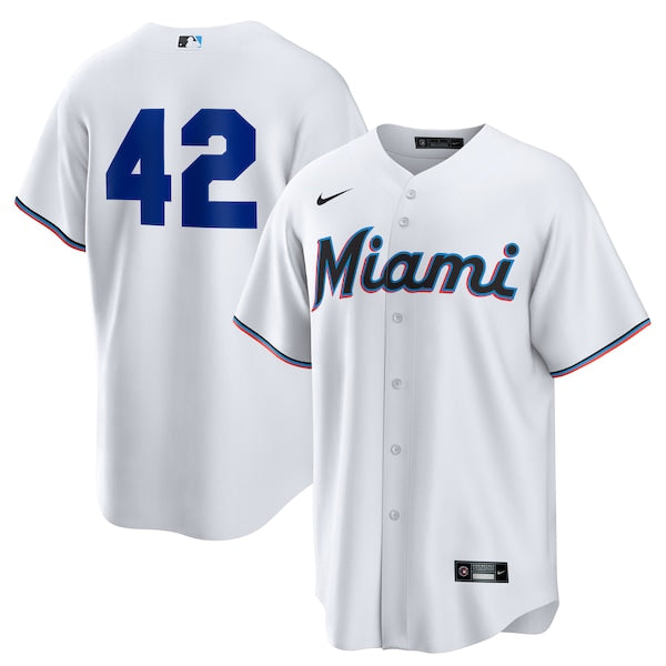 Miami Marlins Nike Home  2025 Jackie Robinson Day Replica Jersey - White