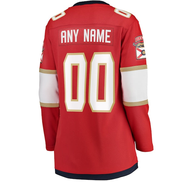 Florida Panthers  Women's 2025 Stanley Cup Champions Breakaway Custom Jersey - Red