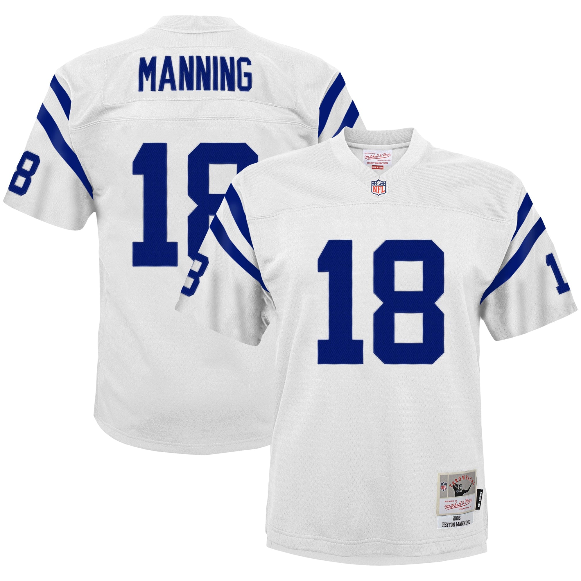 Peyton Manning Indianapolis Colts Youth 1998 Legacy Retired Player Jersey - Royal/White