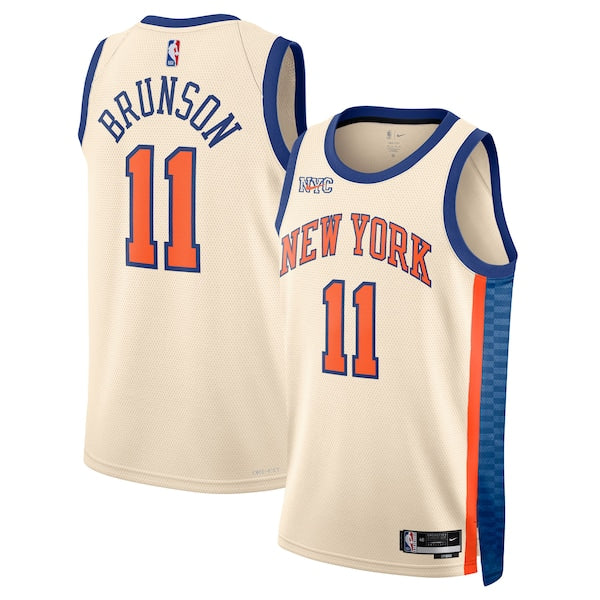 Jalen Brunson New York Knicks Nike Unisex 2025/26 Swingman Jersey - Cream - City Edition