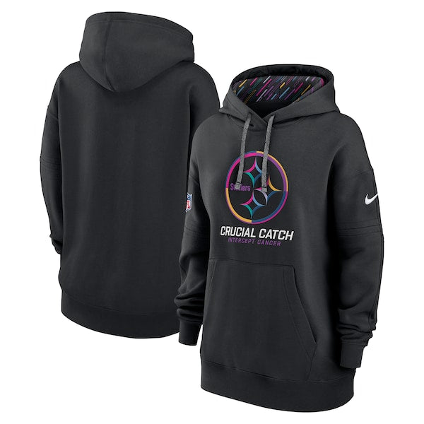 Pittsburgh Steelers Nike Women's 2024 NFL Crucial Catch Club Pullover Hoodie - Black
