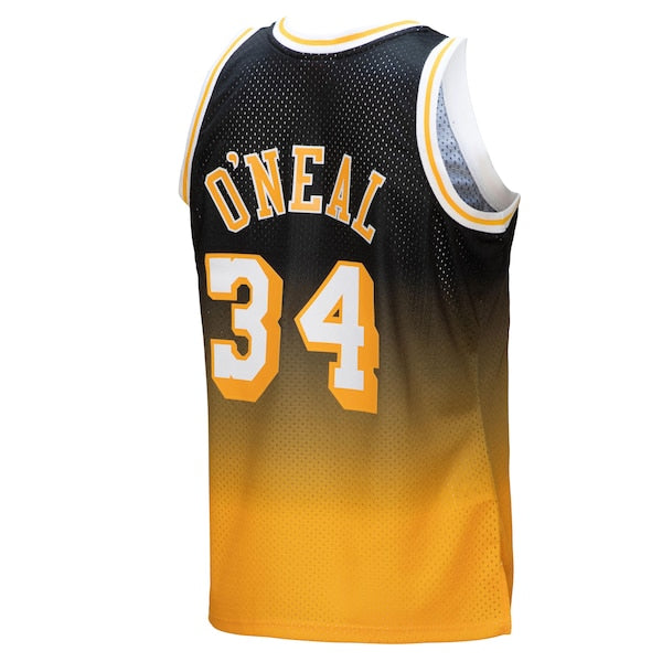 Shaquille O'Neal Los Angeles Lakers 1996/97 Hardwood Classics Fadeaway Swingman Player Jersey - Gold/Black