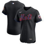 New York Mets Nike Alternate Vapor Premier Elite Patch Jersey - Black