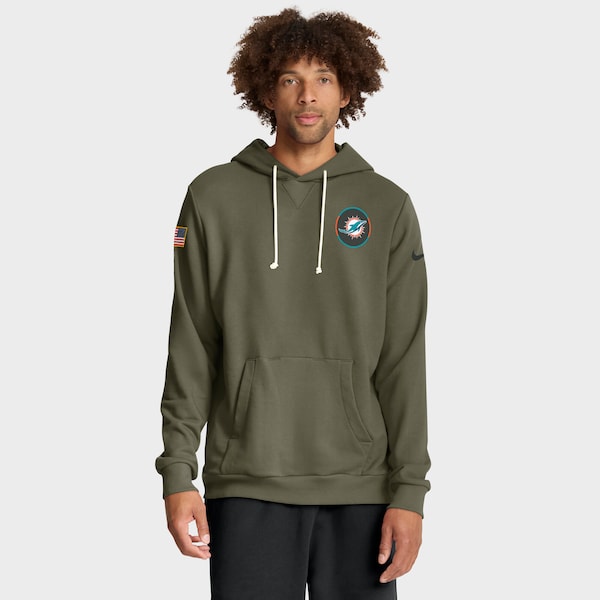 Miami Dolphins Nike 2025 Salute to Service Sideline Standard Issue Dri-FIT Hoodie - Olive