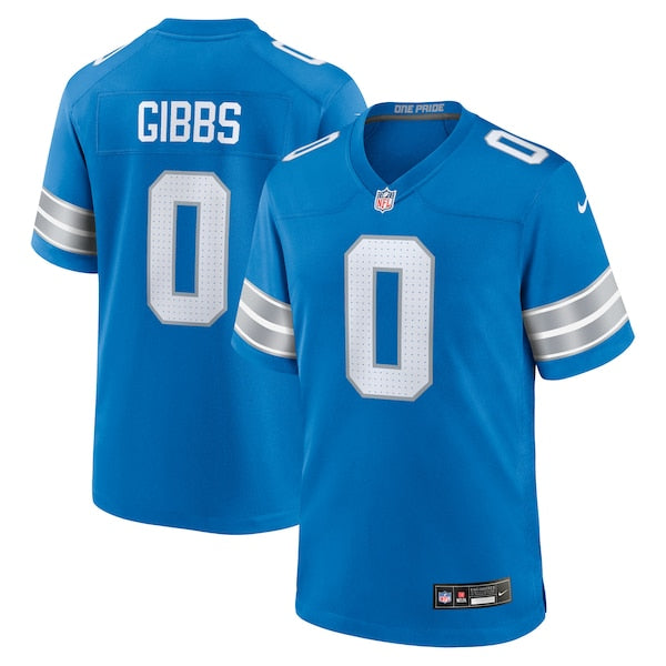 Jahmyr Gibbs Detroit Lions Nike Game Player Jersey - Blue/White/Black