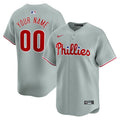 Philadelphia Phillies Nike Away Limited Custom Jersey - Gray