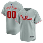 Philadelphia Phillies Nike Away Limited Custom Jersey - Gray