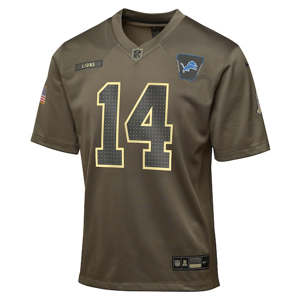 Amon-Ra St. Brown Detroit Lions Nike Youth 2025 Salute to Service Game Jersey - Olive