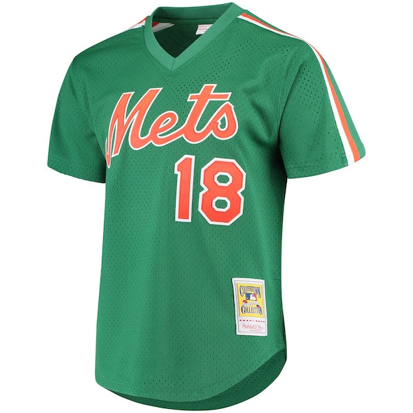 Darryl Strawberry New York Mets Cooperstown Mesh Batting Practice Jersey - Green/Royal