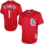 Ozzie Smith St. Louis Cardinals Cooperstown Mesh Batting Practice Jersey - Red/Navy