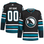 San Jose Sharks adidas Alternate Primegreen Authentic Custom Jersey - Black