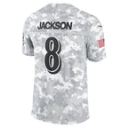 Lamar Jackson Baltimore Ravens Nike 2024 Salute to Service Limited Jersey - Arctic Camo