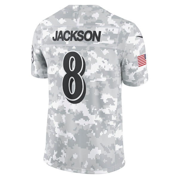 Lamar Jackson Baltimore Ravens Nike 2024 Salute to Service Limited Jersey - Arctic Camo
