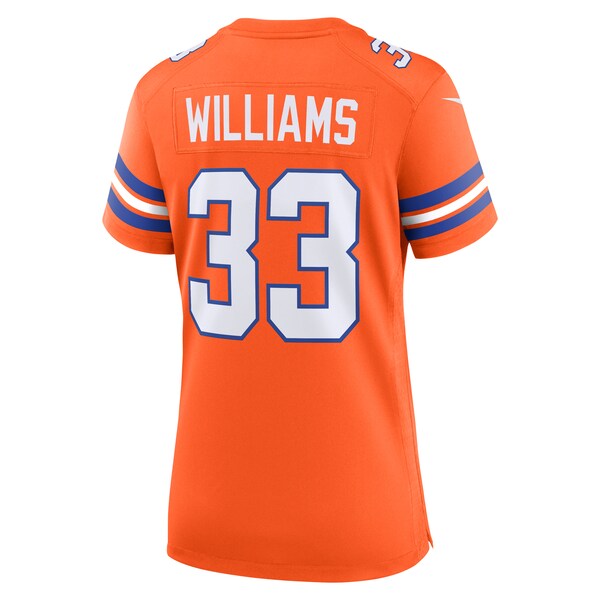 Javonte Williams Denver Broncos Nike Women's Mile High Collection 1977 Throwback Player Game Jersey - Orange