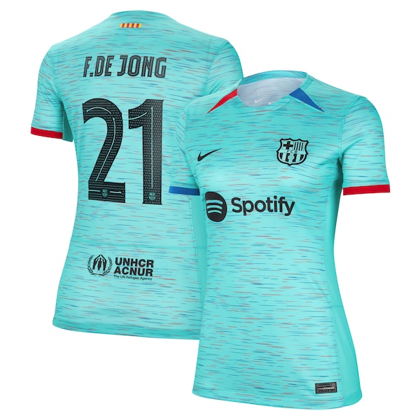Frenkie de Jong Barcelona Nike Women's 2023/24 Third Replica Jersey - Aqua