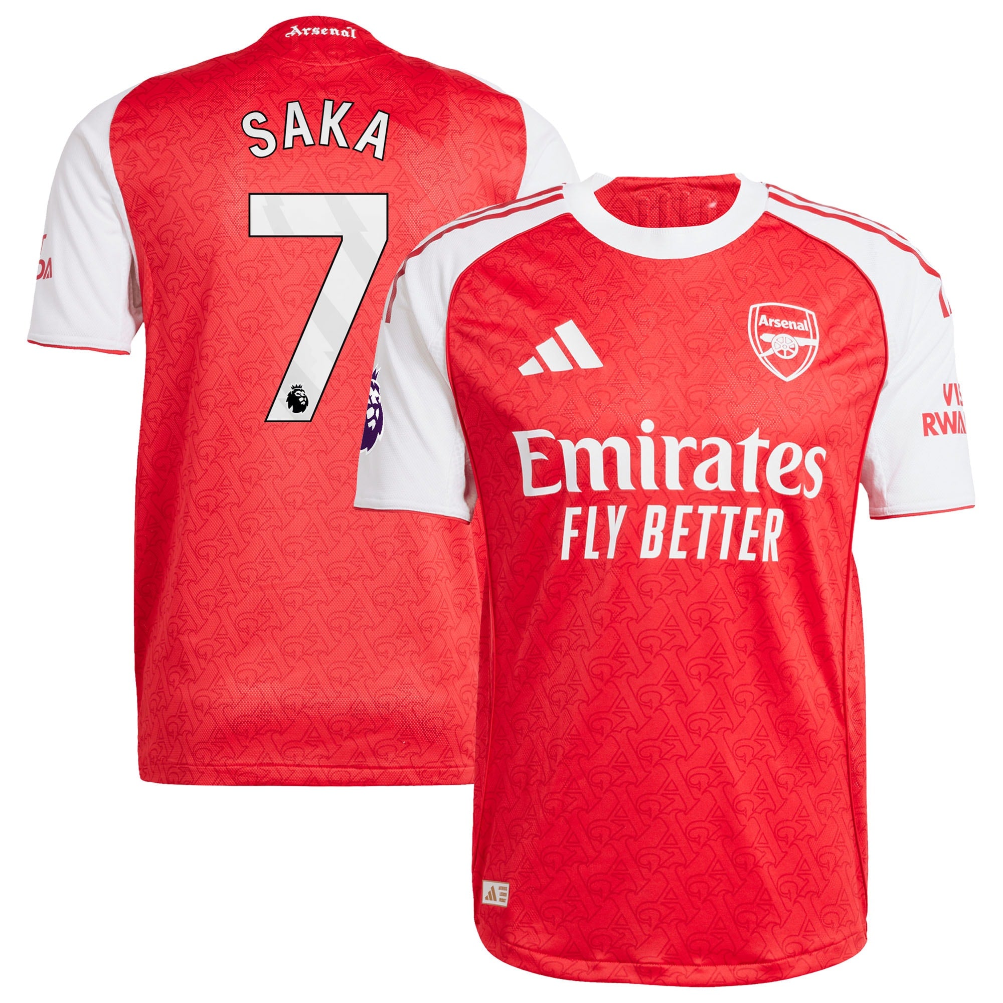 Bukayo Saka Arsenal adidas 2025/26 Away Authentic Player Jersey - Blue/Red