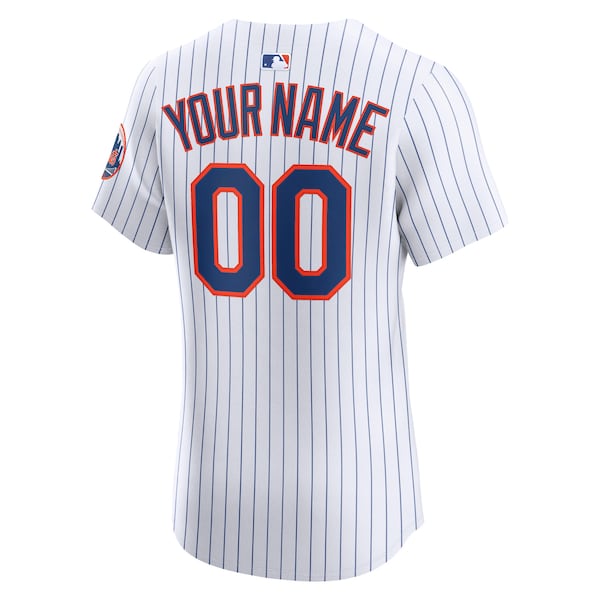 New York Mets Nike Home Elite Custom Jersey - White
