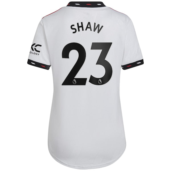 Luke Shaw Manchester United adidas Women's 2022/23 Away Replica Player Jersey - White